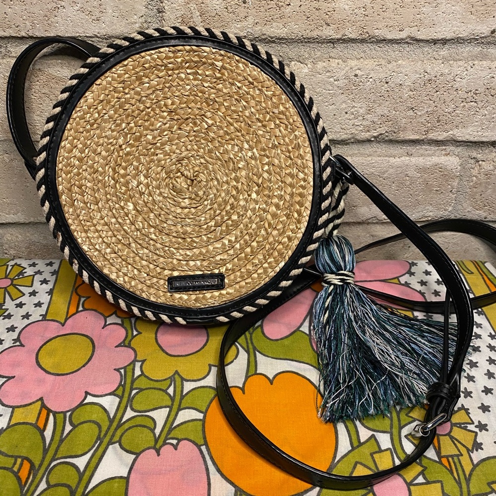 Rebecca Minkoff Circle Straw Crossbody Purse